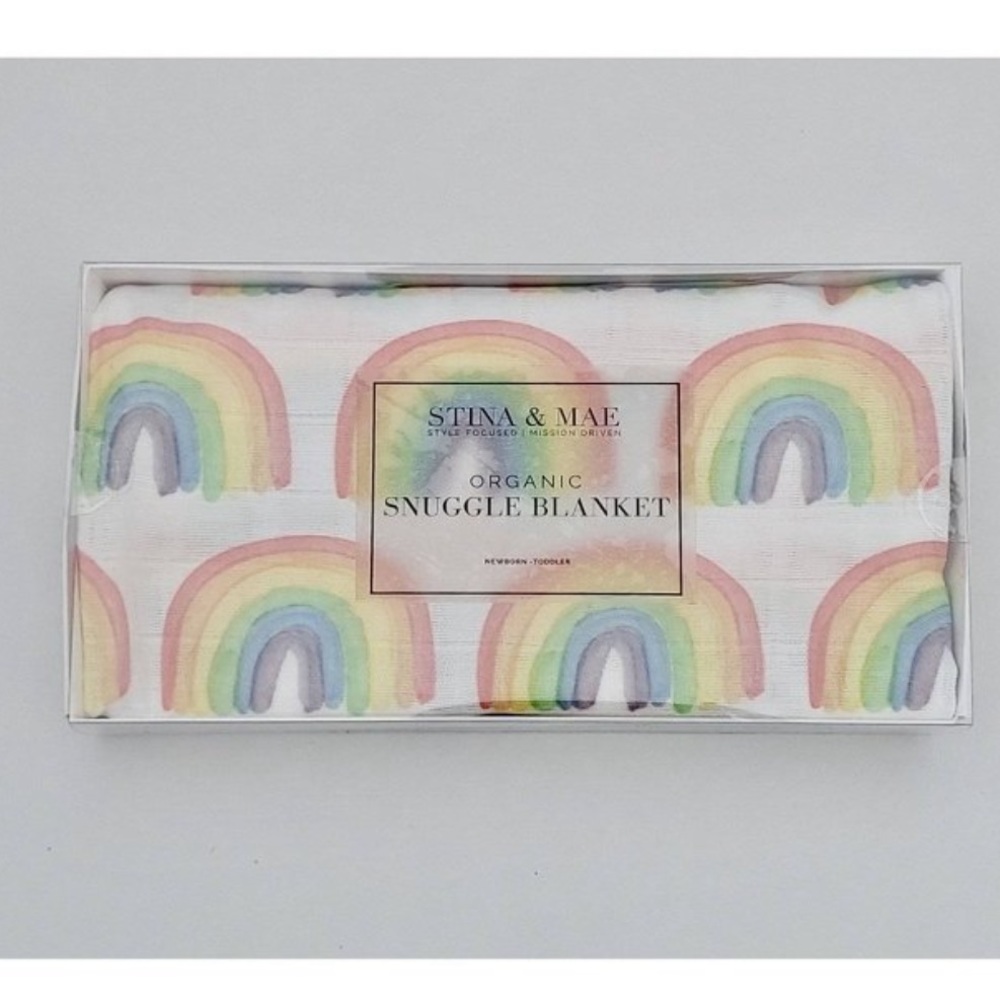 NWT✨ STINA & MAE Baby Organic Snuggle Blanket - Rainbow 🌈
